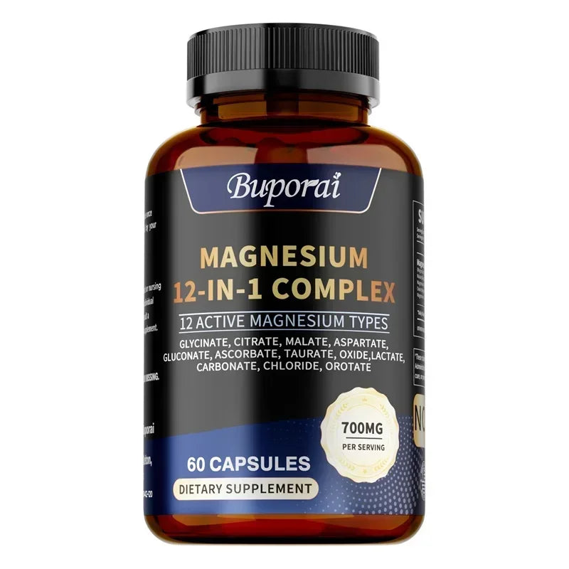 Magnesium Complex Capsules – 12-in-1 Formula for Bone, Sleep, Nerve & Digestive Health