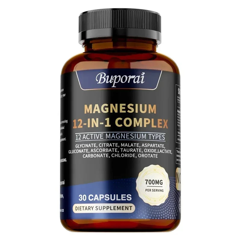Magnesium Complex Capsules – 12-in-1 Formula for Bone, Sleep, Nerve & Digestive Health