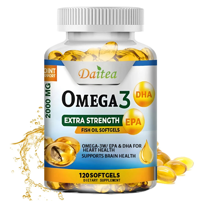 Fish Oil Omega 3 Supplement, Fatty Acid Softgels, Joint, Brain and Heart Health Supplement