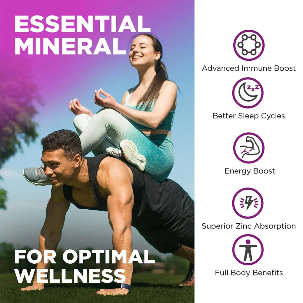 Zinc Picolinate 100mg – Immune Support, Skin Health, Sleep & Energy | 30, 60 & 120 Capsules