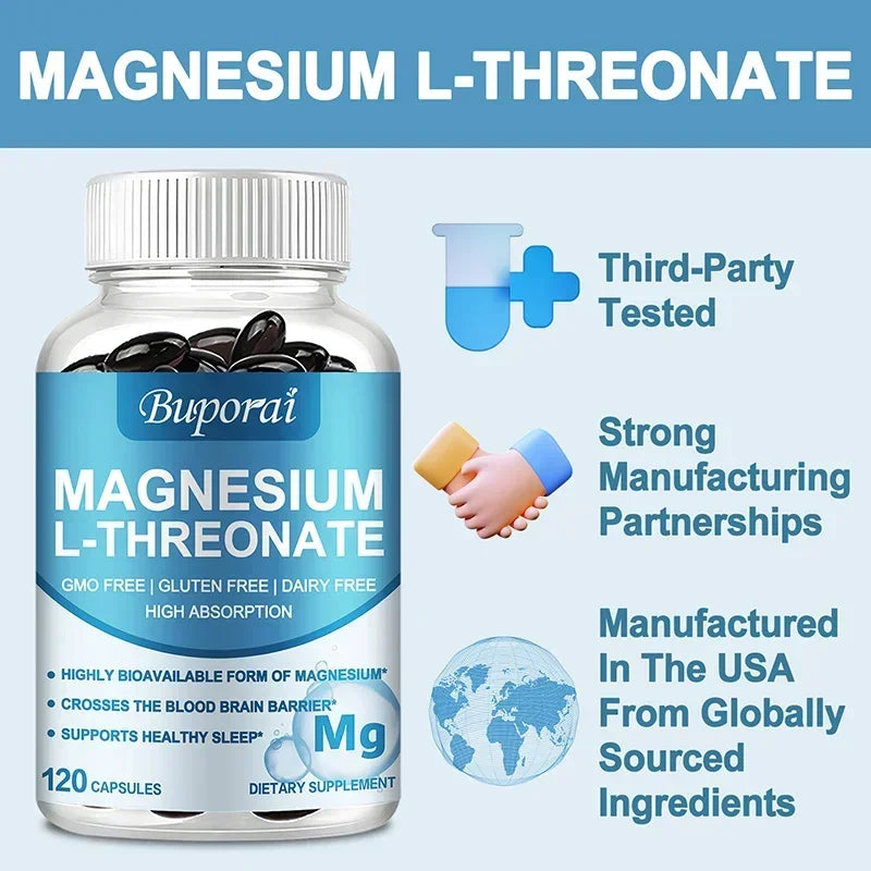 Magnesium L-Threonate – Brain Focus, Memory & Nerve Function Supplement