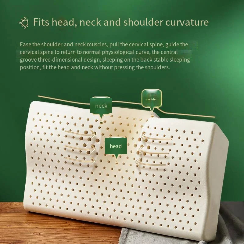 Thailand Natural Latex Cervical Pillow for Neck Pain Relief – Ergonomic Sleep Support