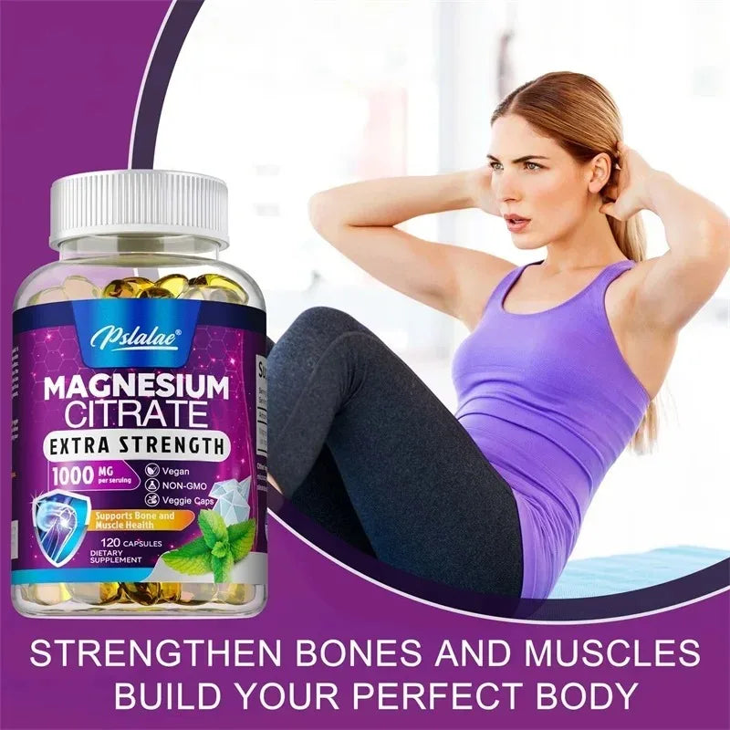 Magnesium Citrate 1000mg – Stress Relief, Bone, Sleep, Heart & Muscle Supplement
