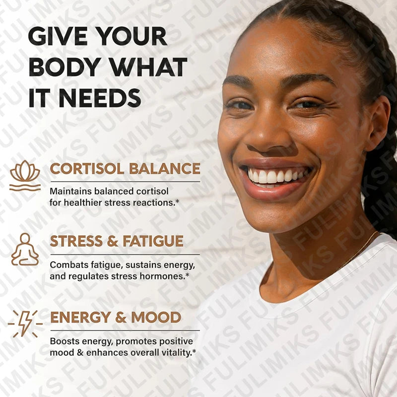 Cortisol Supplement, Holy Basil | Ashwagandha | Rhodiola | L-Theanine, Plant-Based Hormone Balance - Mood, Focus & Sleep Support