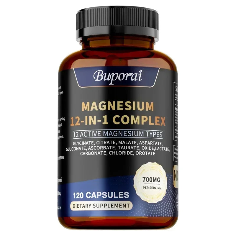 Magnesium Complex Capsules – 12-in-1 Formula for Bone, Sleep, Nerve & Digestive Health