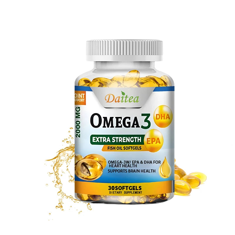 Fish Oil Omega 3 Supplement, Fatty Acid Softgels, Joint, Brain and Heart Health Supplement