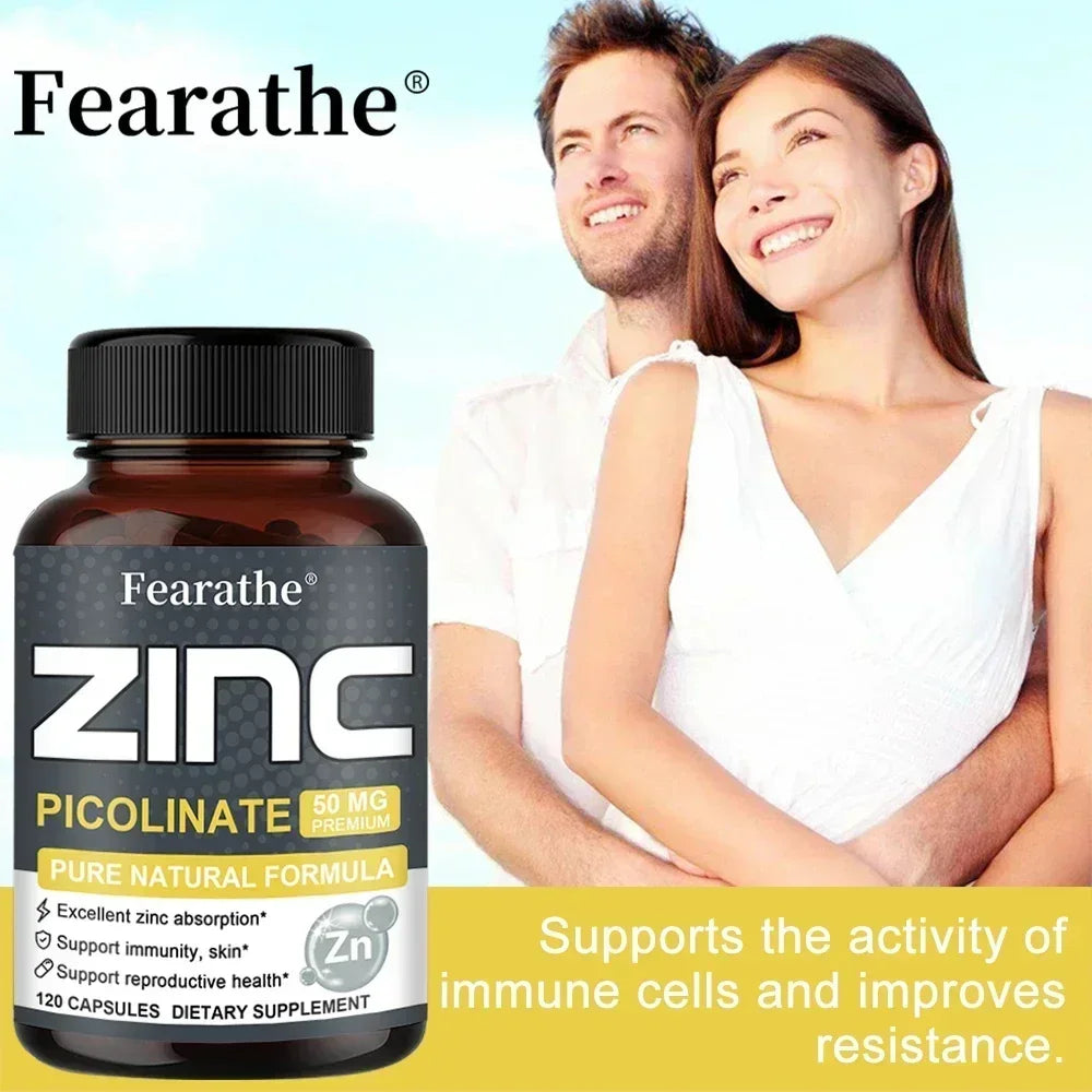 Zinc 50mg – High Potency Immune Support, Healthy Skin & Bone Health Supplement