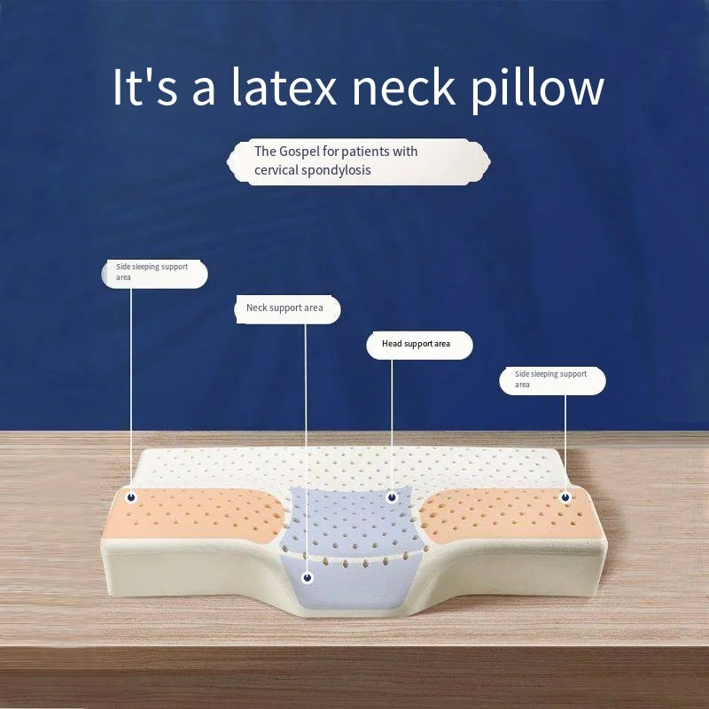 Thailand Natural Latex Cervical Pillow for Neck Pain Relief – Ergonomic Sleep Support