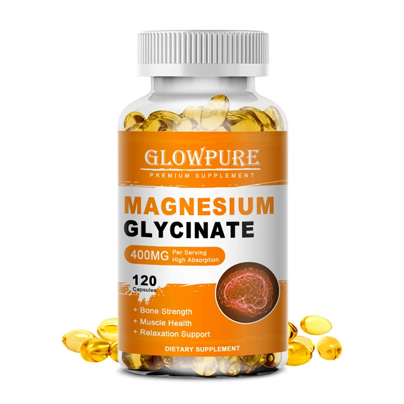 Magnesium Glycinate for Sleep, Brain, Nervous System, Bone, Muscle, Relieve Anxiety Heart Health